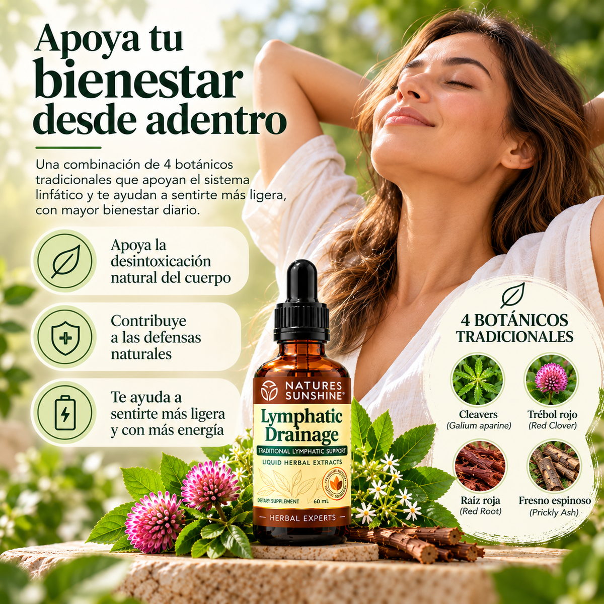 Lymphatic Drainage™ Nature's Sunshine: Suplemento Herbal Líquido para el Bienestar Linfático