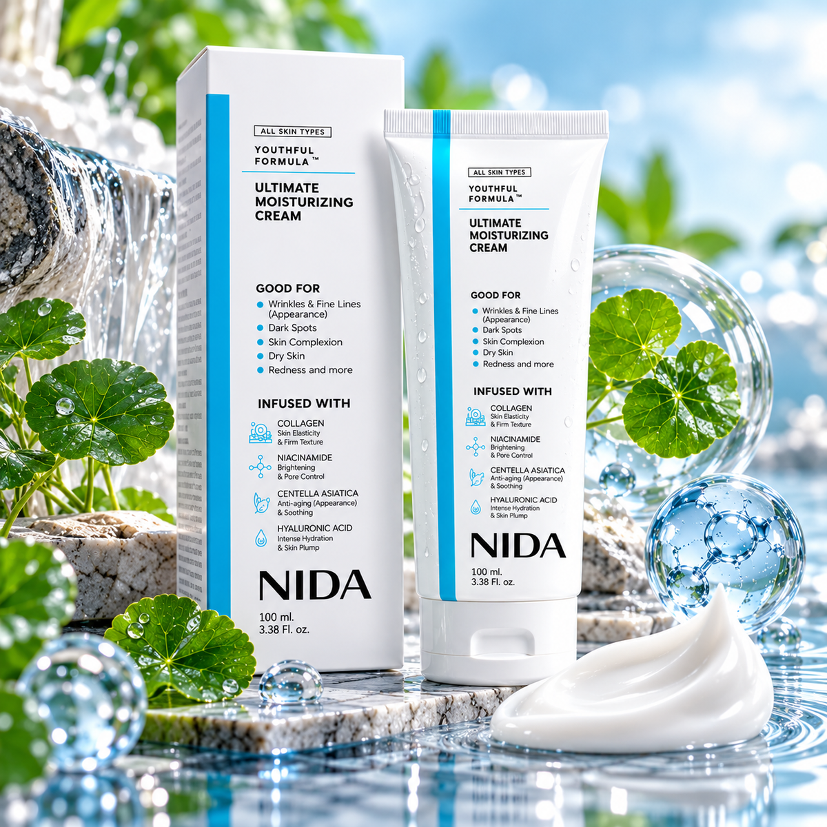 NIDA Ultimate Moisturizing Cream: Hidratación Profunda, Luminosidad y Cuidado Antiedad 5 en 1