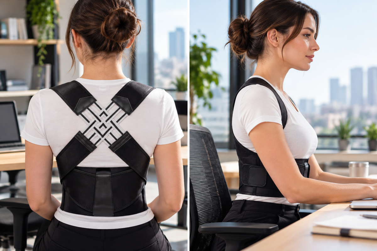 Corrector de Postura Premium 2 en 1 | Soporte para Espalda, Hombros y Zona Lumbar